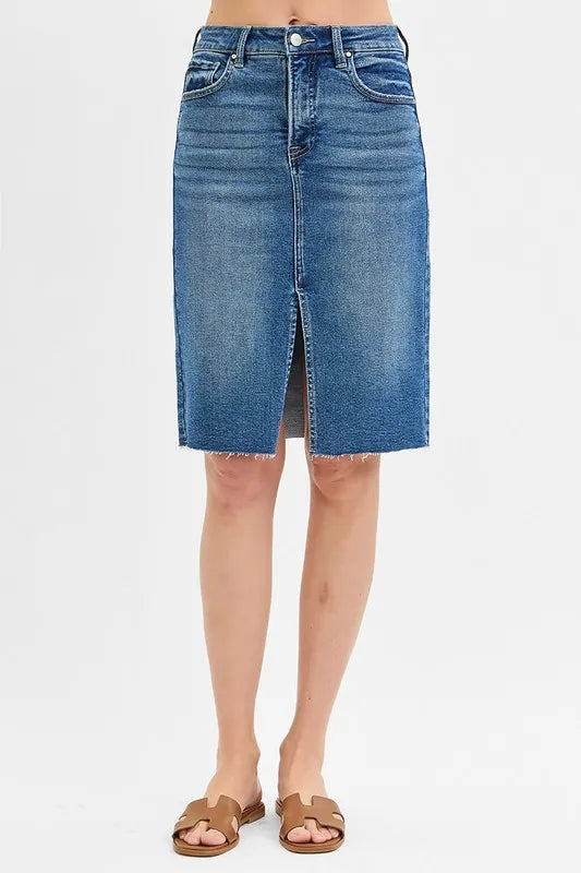 Risen High Rise Front Slit Pencil Skirts Plus Size.