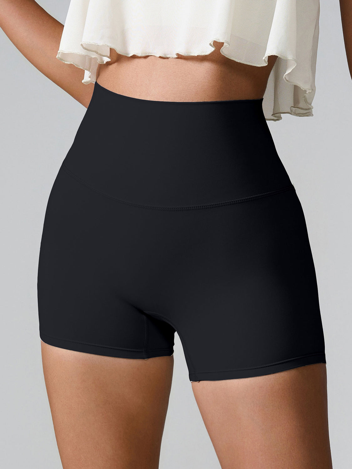 High waist active shorts with pockets.