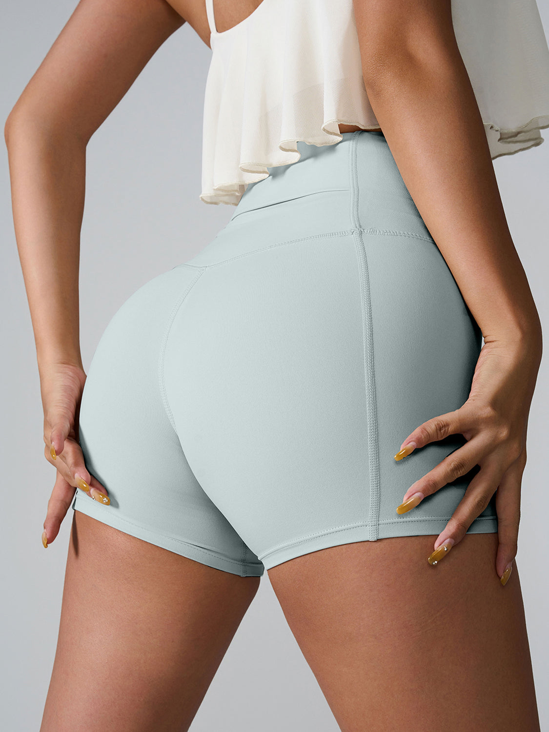 High waist active shorts with pockets.
