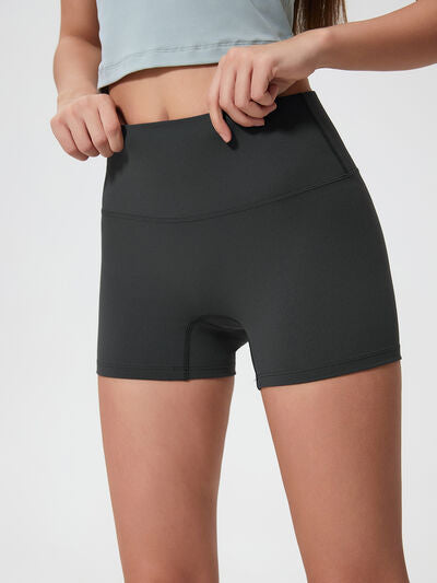 High waist active shorts.