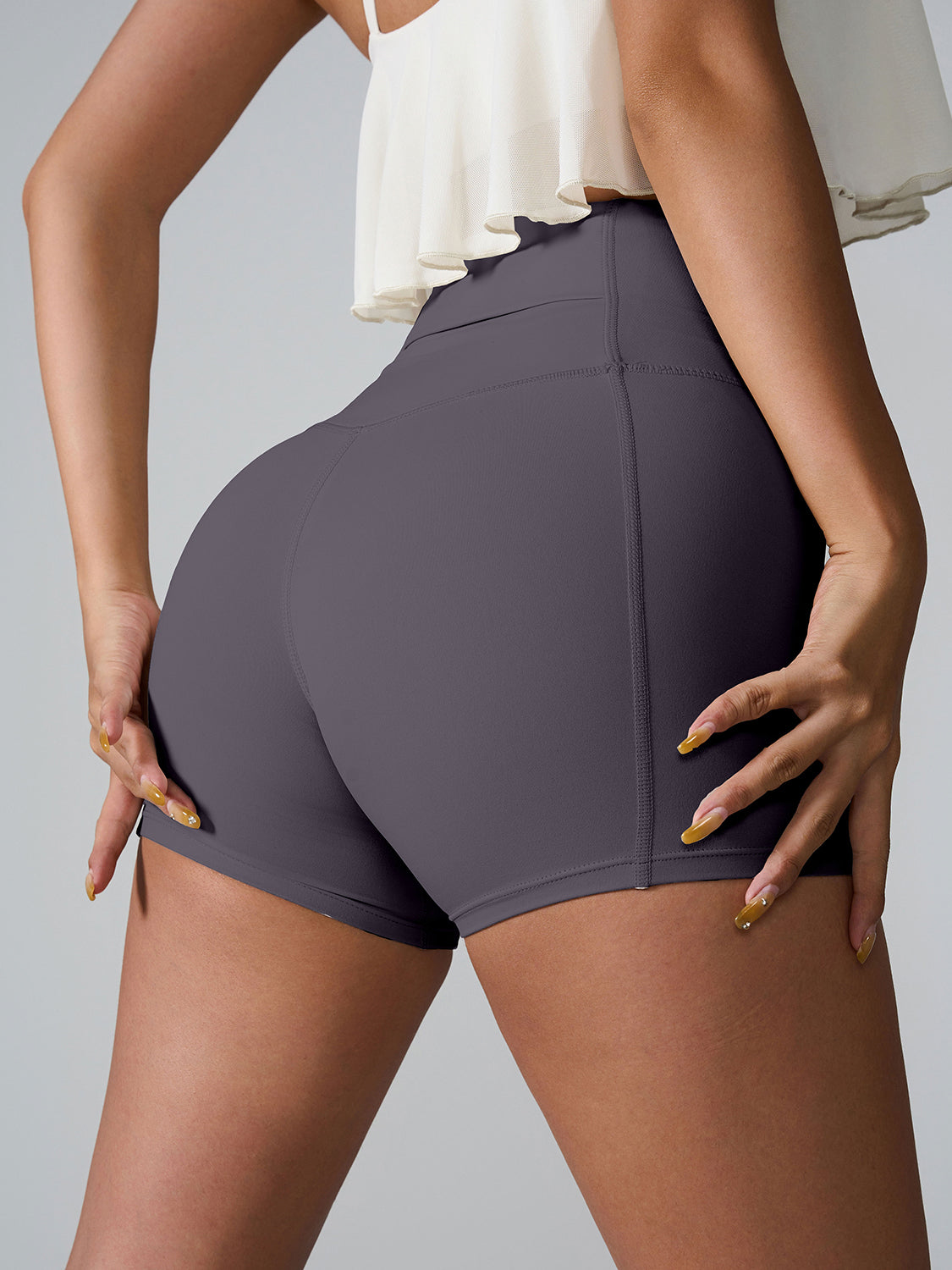 High waist active shorts with pockets.