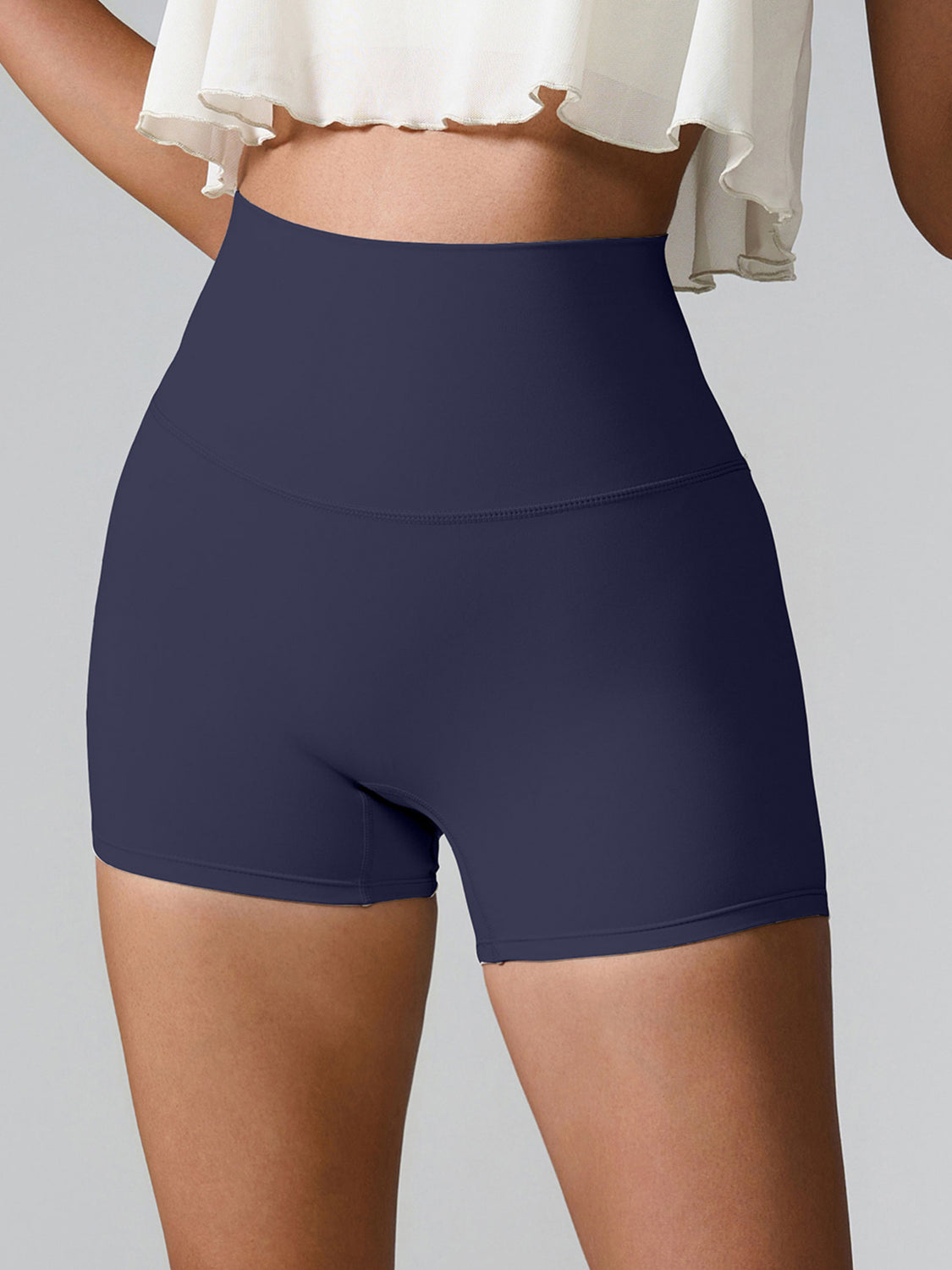 High waist active shorts with pockets.