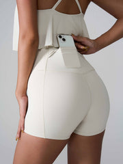 High waist active shorts with pockets.