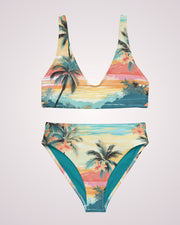 High Waist Bikini - Tropical Beach V