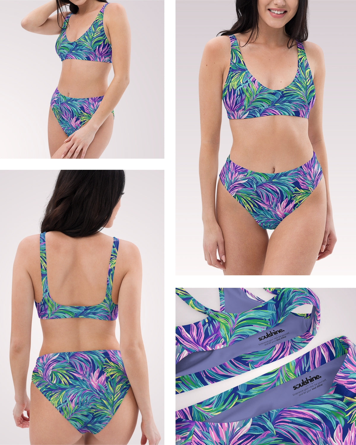 High Waist Bikini - Tropical Palms IV