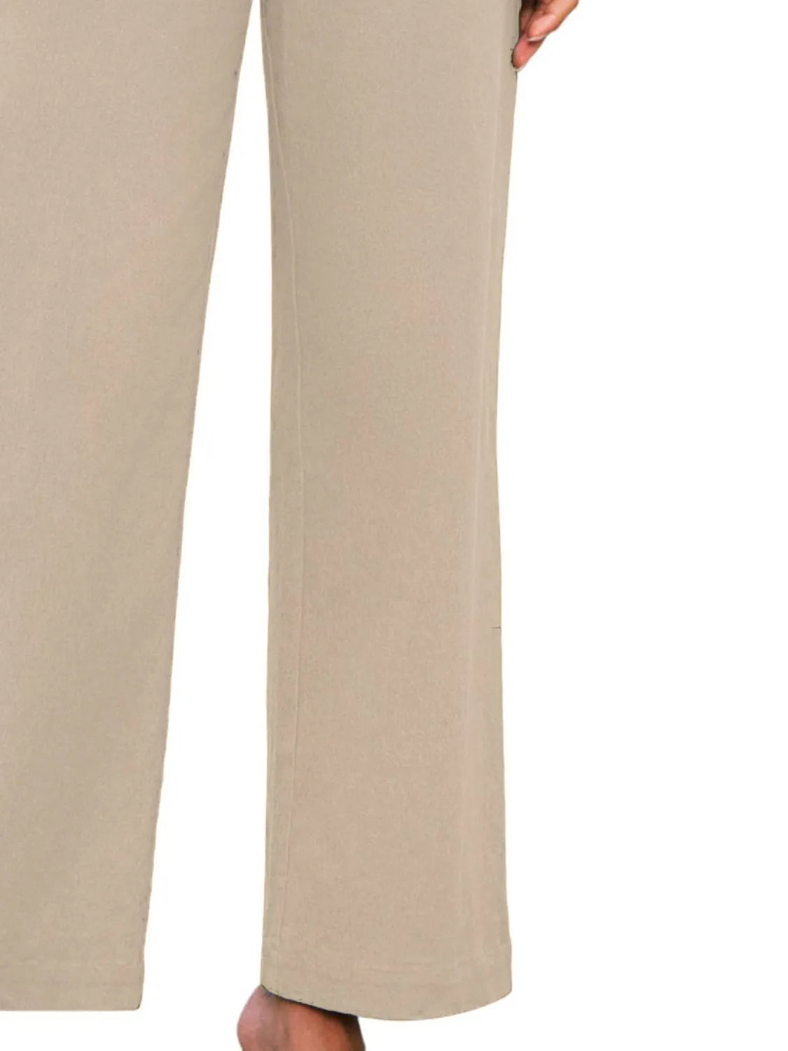 High waist wide leg pants with buttons and pockets.