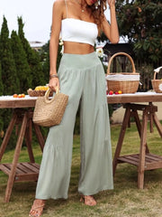 High waist wide leg pants with tiers.