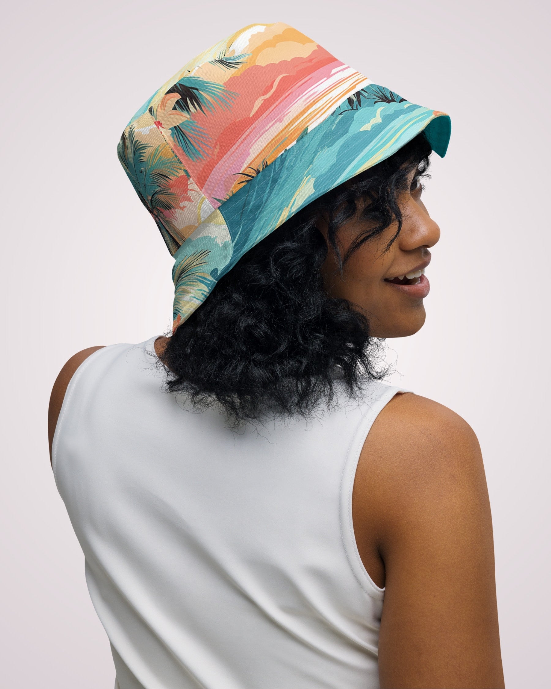 Reversible Bucket Hat - Tropical Beach V