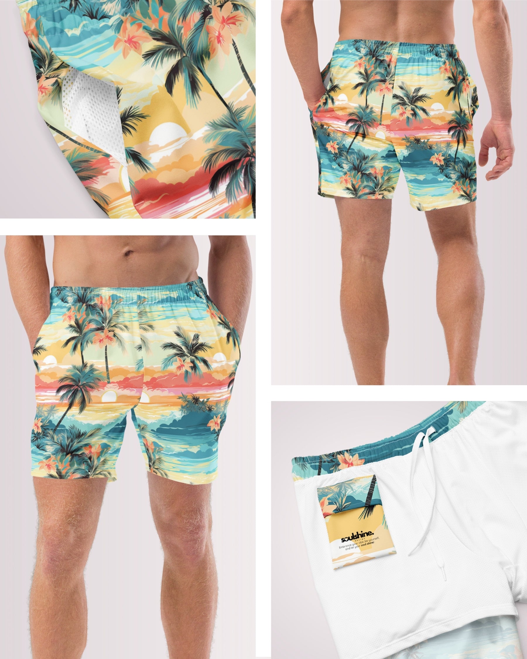 Mens Swim Trunks - Tropical Beach V