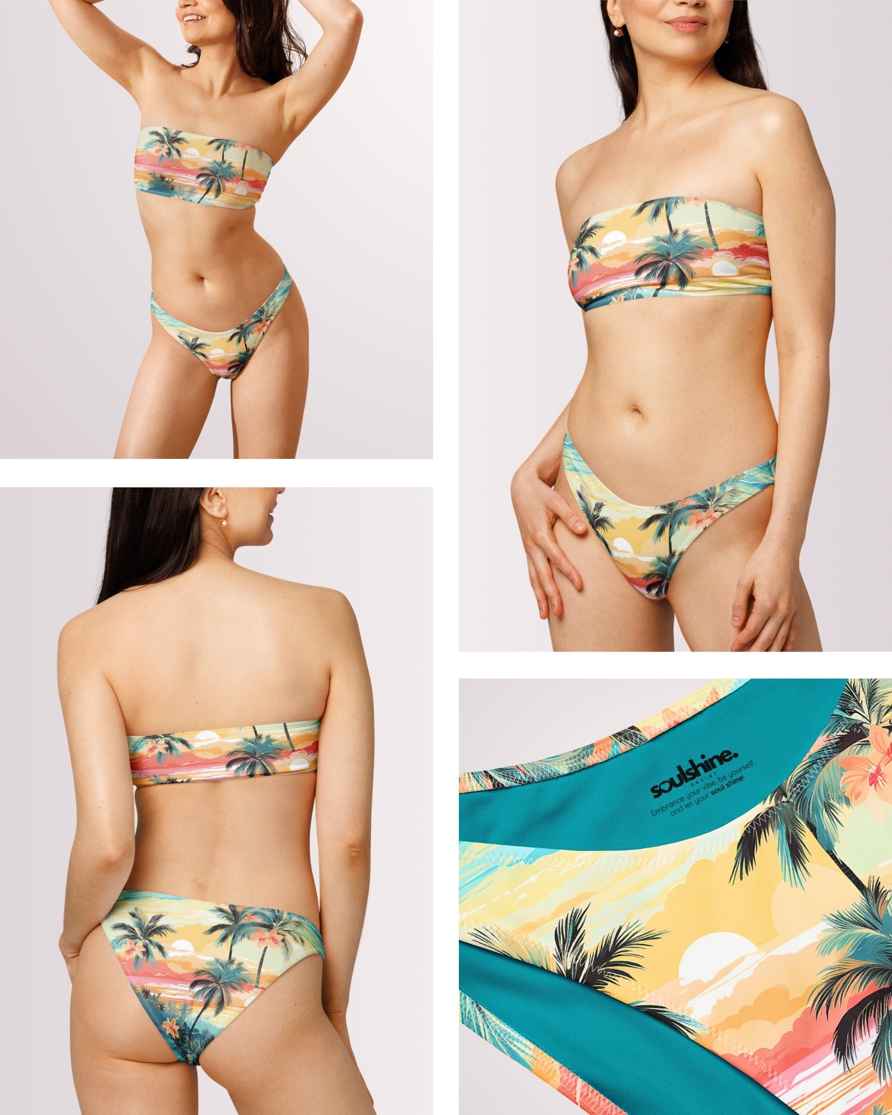 Bandeau Bikini - Tropical Beach V