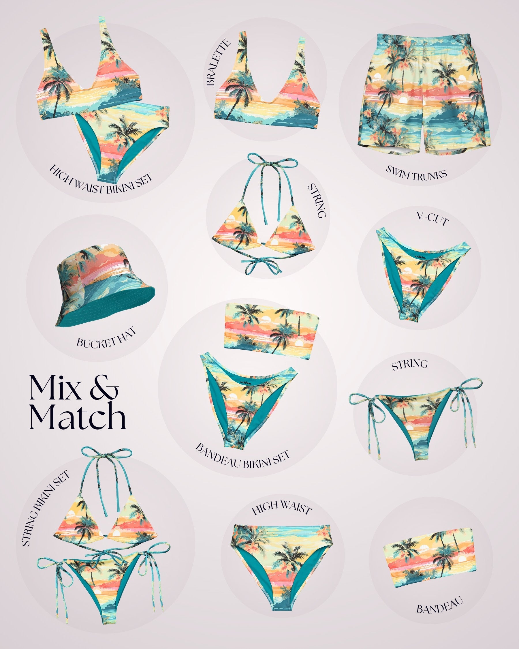 Couples Matching Swimsuits - Tropical Beach V