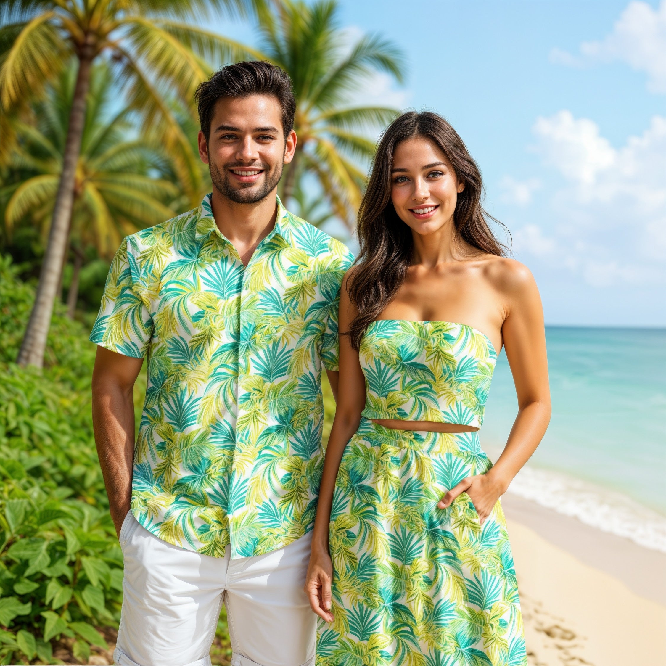 Matching Couples Outfits - Palm Leaves I