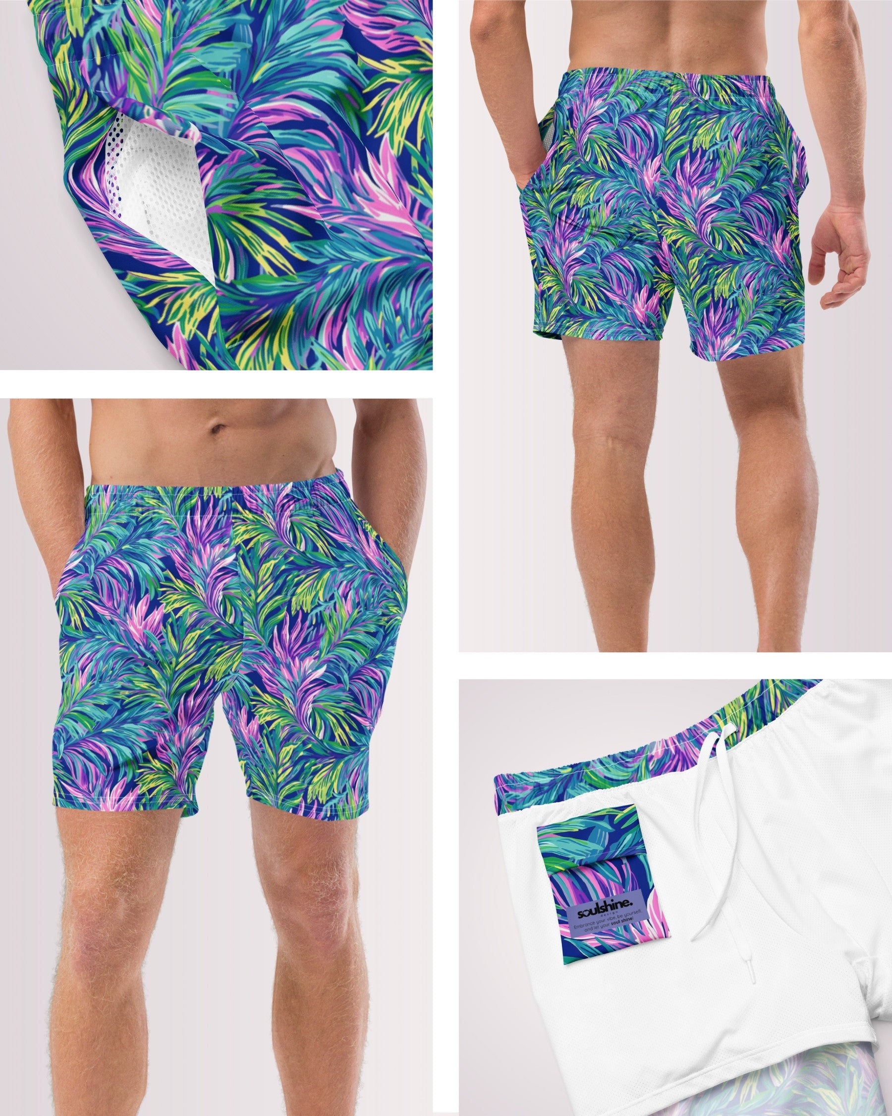 Mens Swim Trunks - Tropical Palms IV