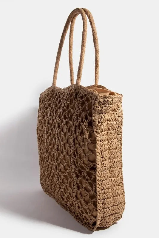 Medium intricate braided tote bag.