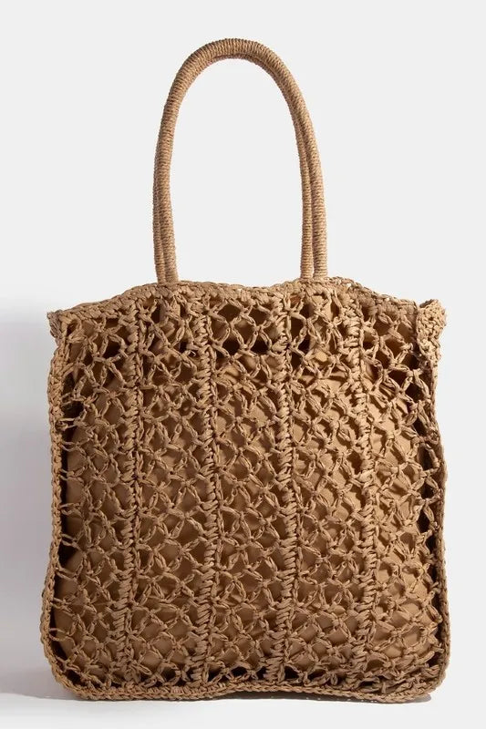 Medium intricate braided tote bag.