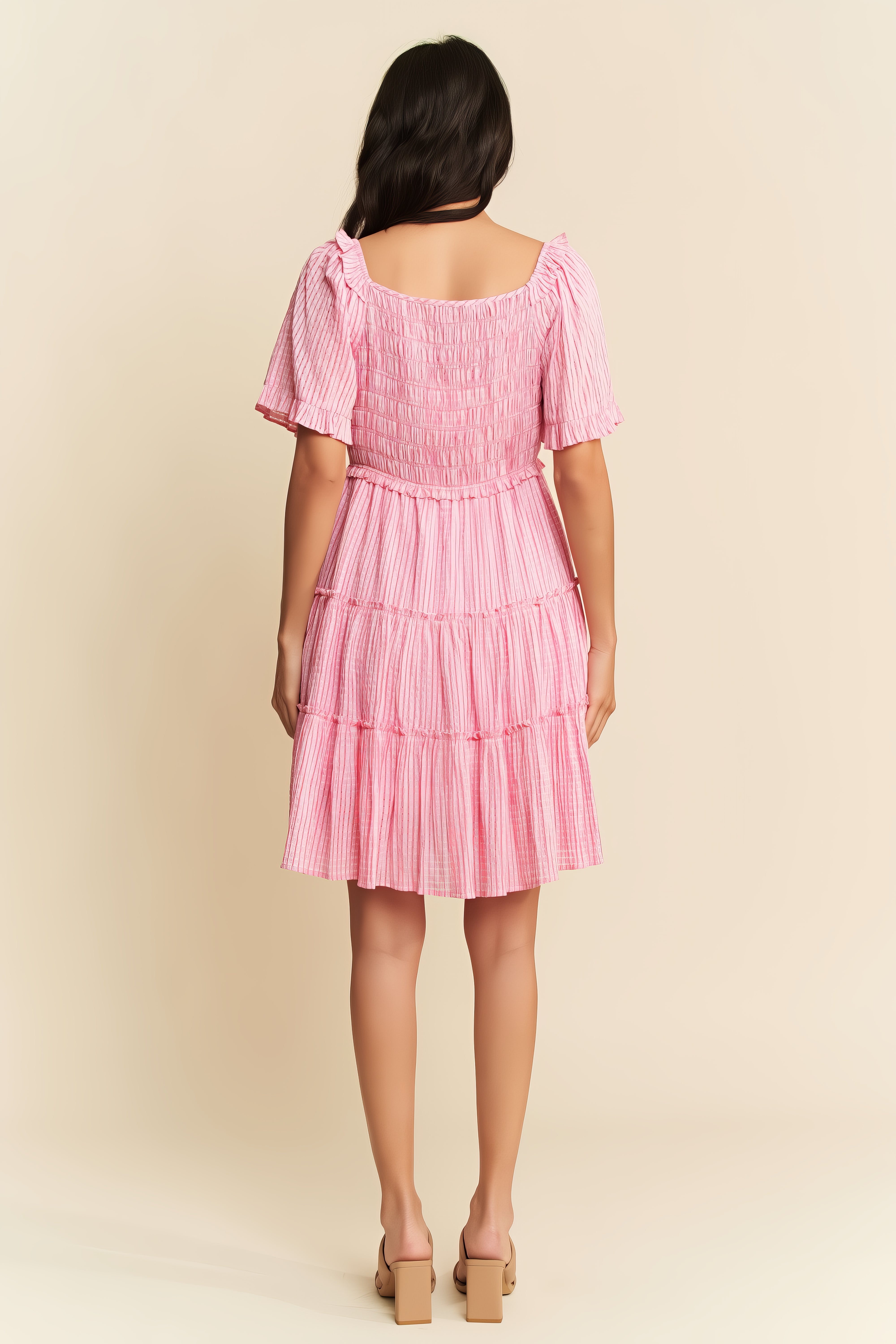 And The Why Fish-Net Floral Printed Midi Dress.