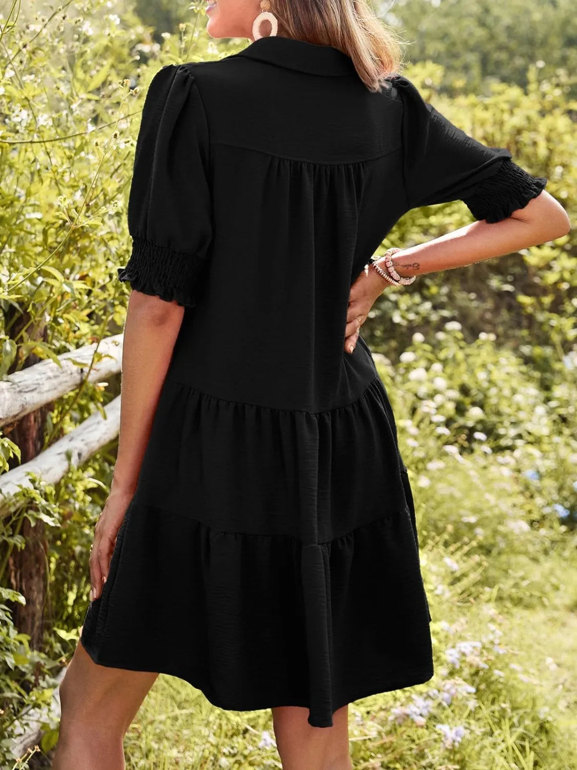Johnny Collar Short Sleeve Mini Dress.