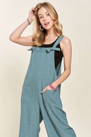 V-Neck Tied Side Slit Jumpsuit.