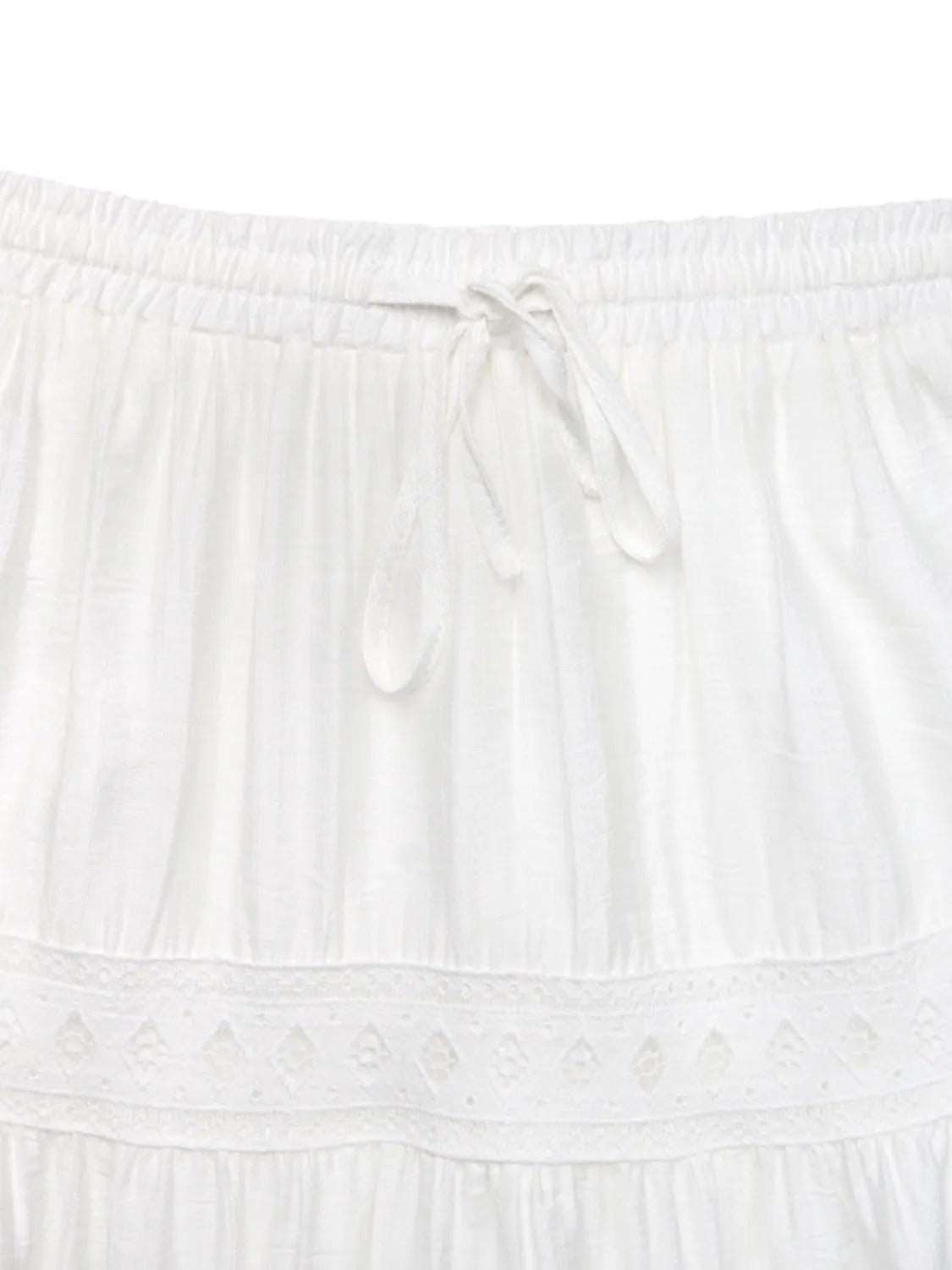 Lace Detail Elastic Waist Skirt.