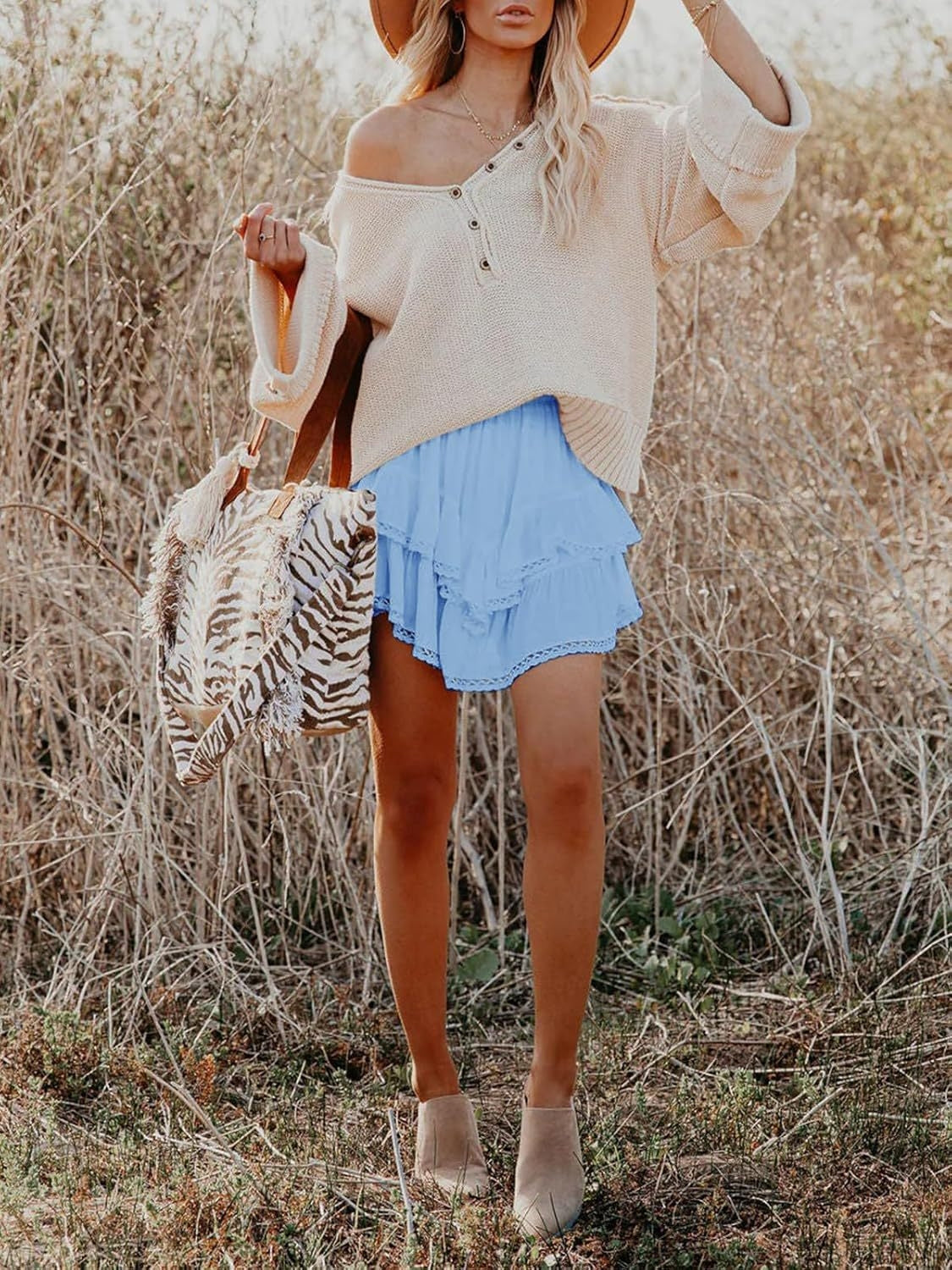 Lovelet Lace Detail Layered Skirt.