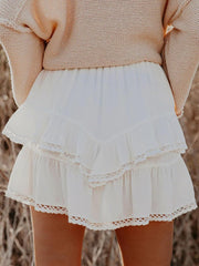 Lovelet Lace Detail Layered Skirt.