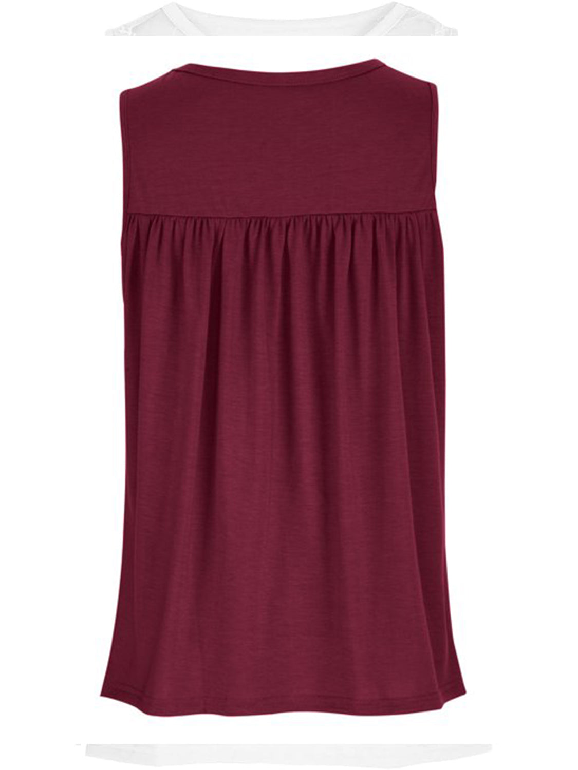 Lace detail round neck tank top.