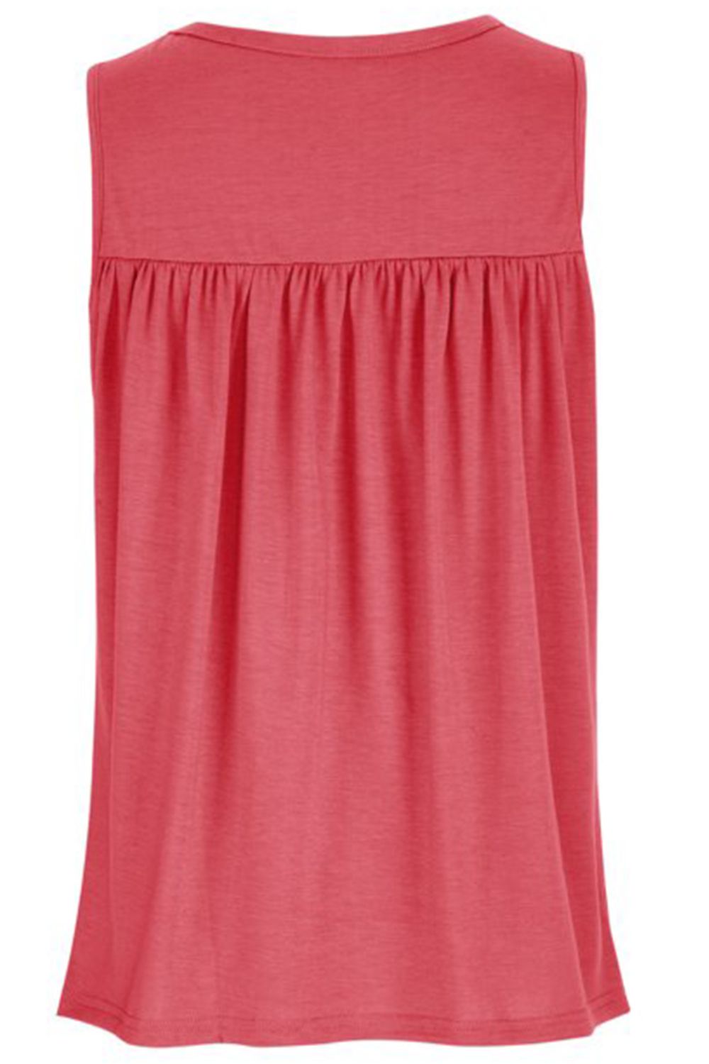Lace detail round neck tank top.