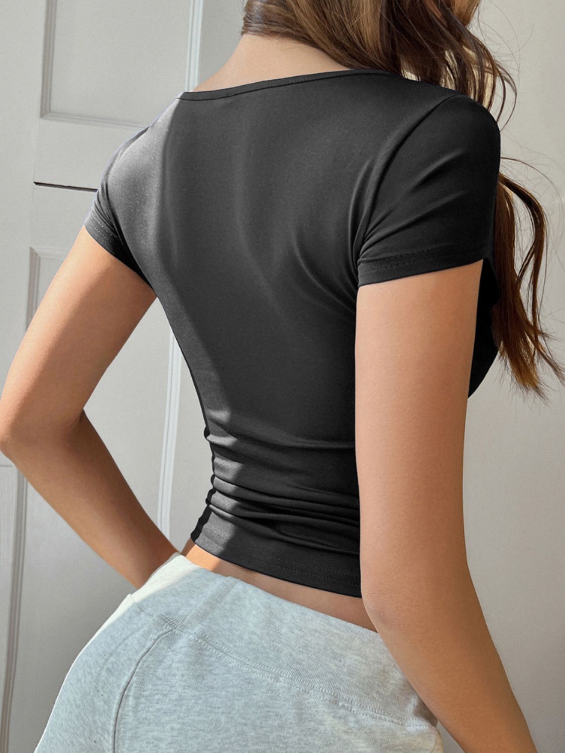 Lace Detail Short Sleeve T-Shirt