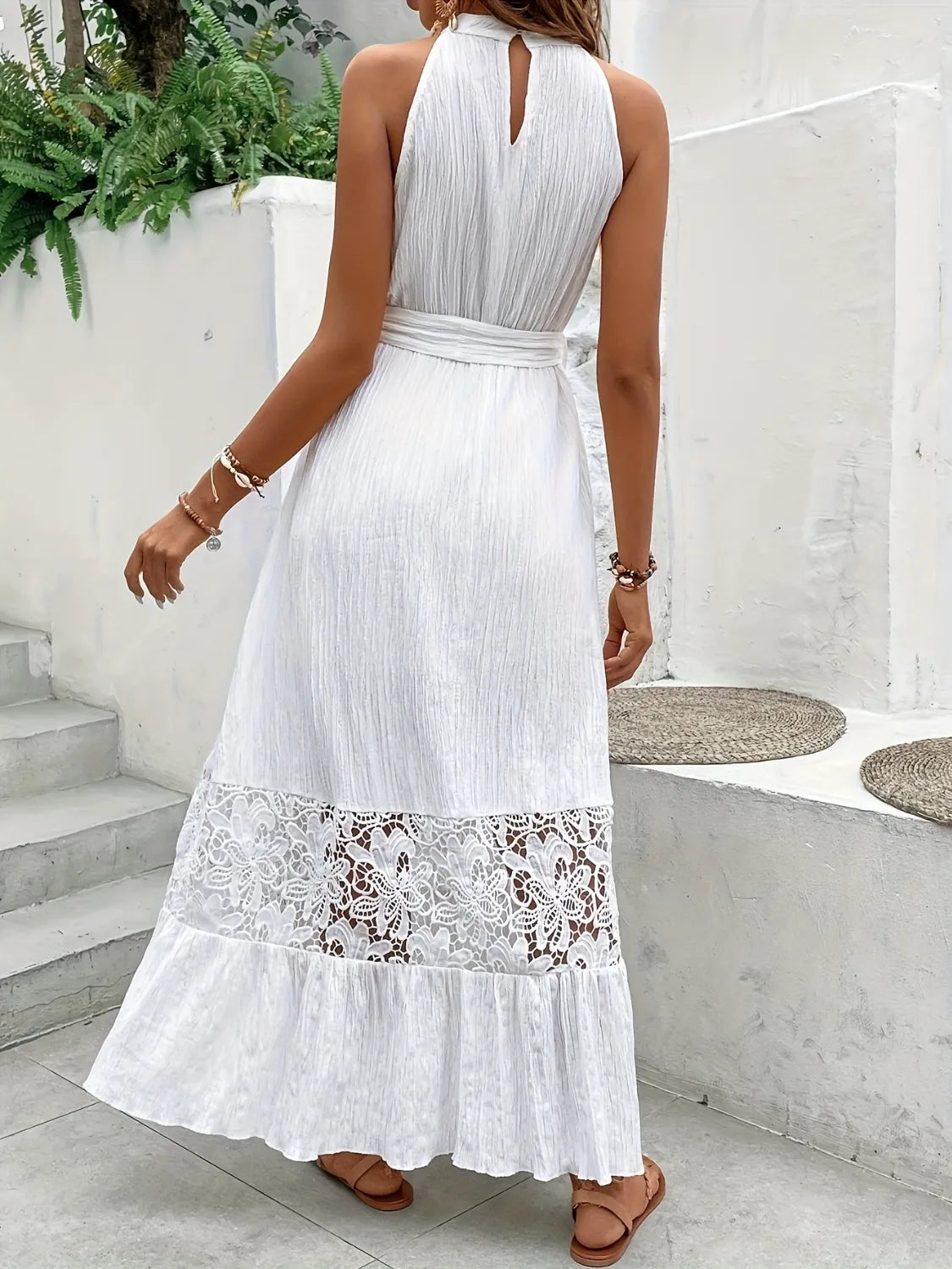 Lace Detail Sleeveless Maxi Cami Dress.
