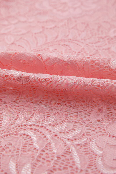 Lace Flower Round Neck Long Sleeve Top.