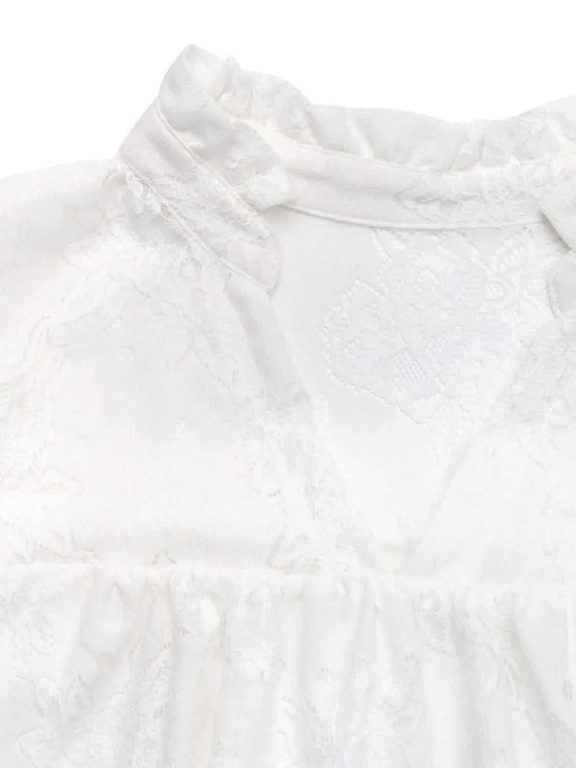 Lace Notched Cap Sleeve Mini Dress.