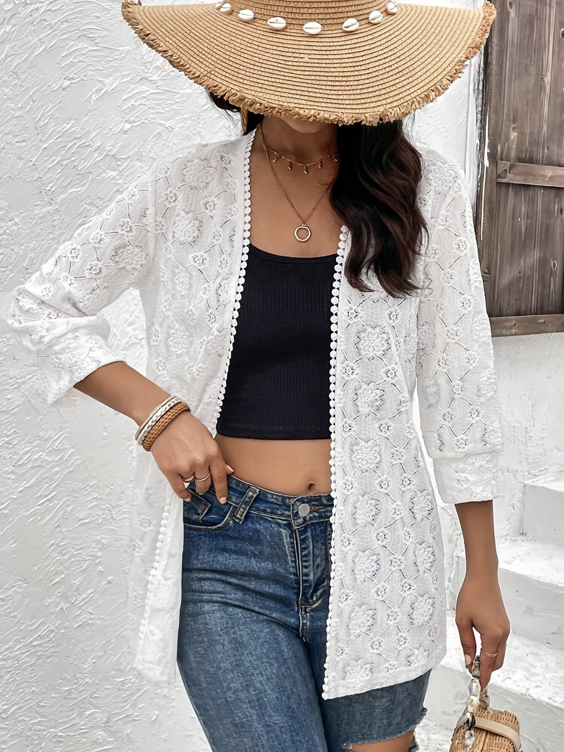 Lace open front cover up.