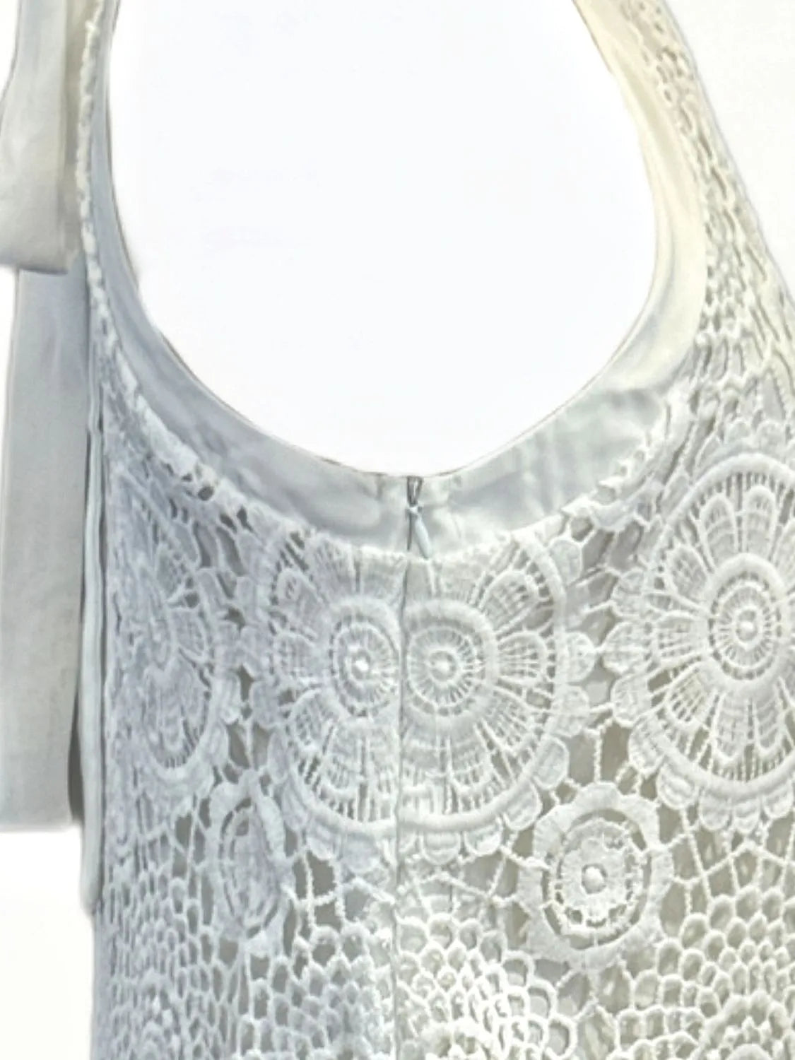 Lace Sleeveless Mini Cami Dress with Side Zip.