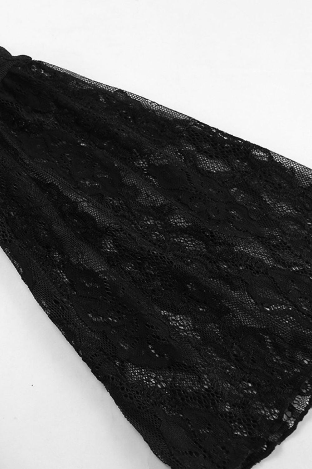 Lace Sweetheart Neck Flare Sleeve Mini Dress.