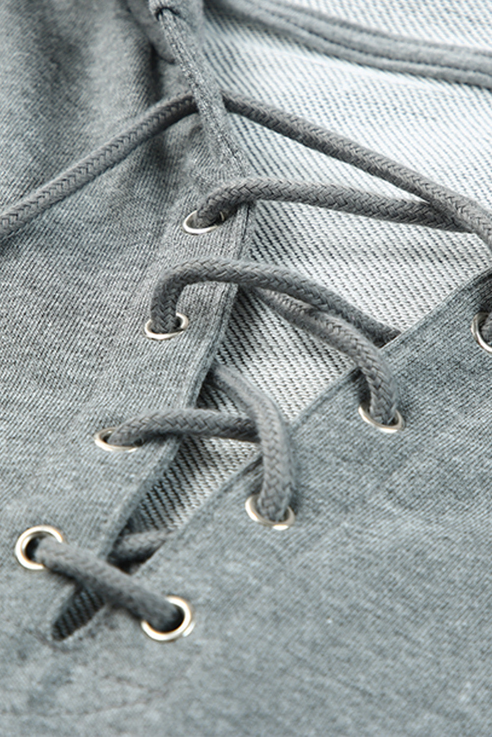 Lace up dropped shoulder hoodie.