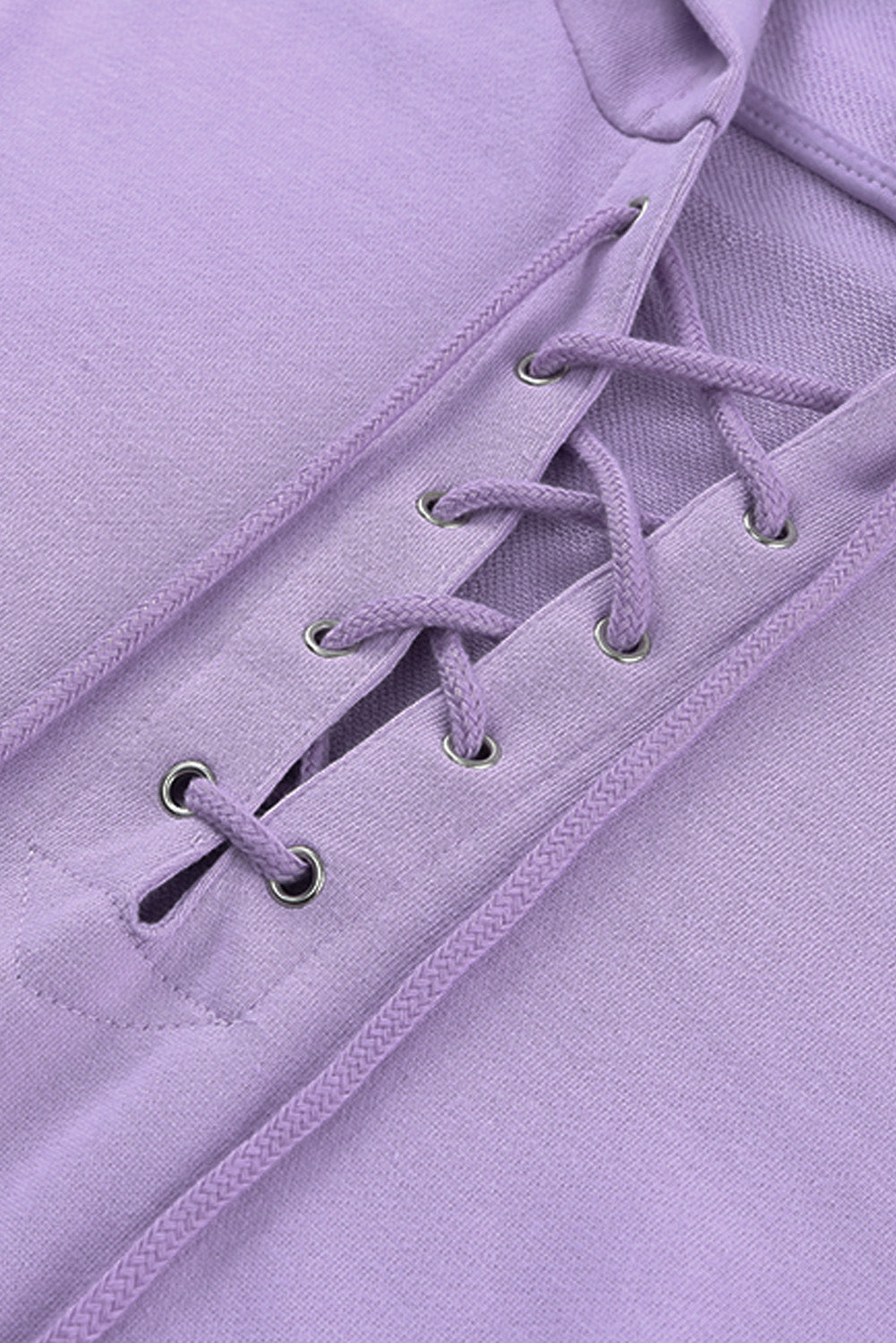Lace up dropped shoulder hoodie.