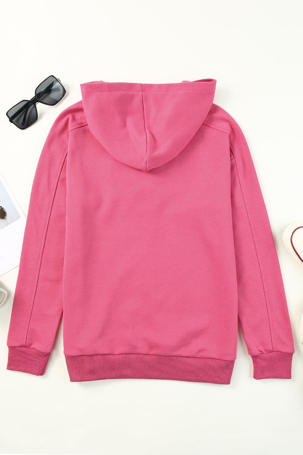 Lace up dropped shoulder hoodie.