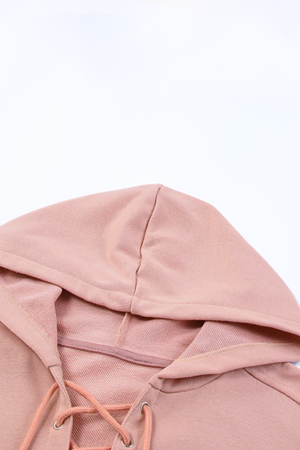 Lace up long sleeve hoodie.