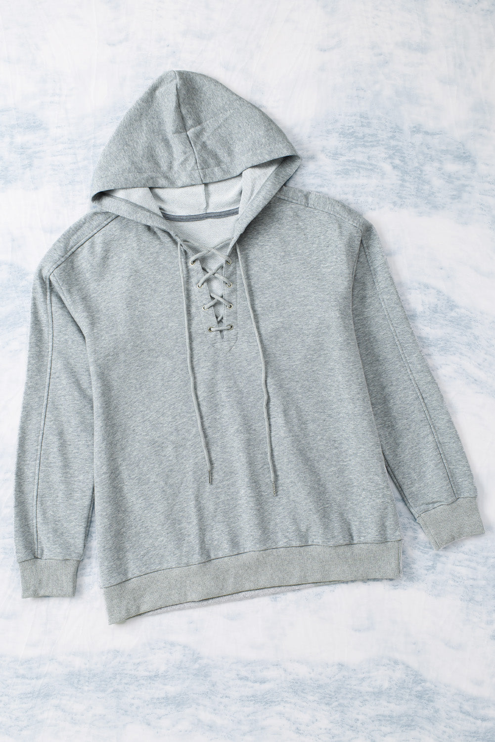 Lace up long sleeve hoodie.