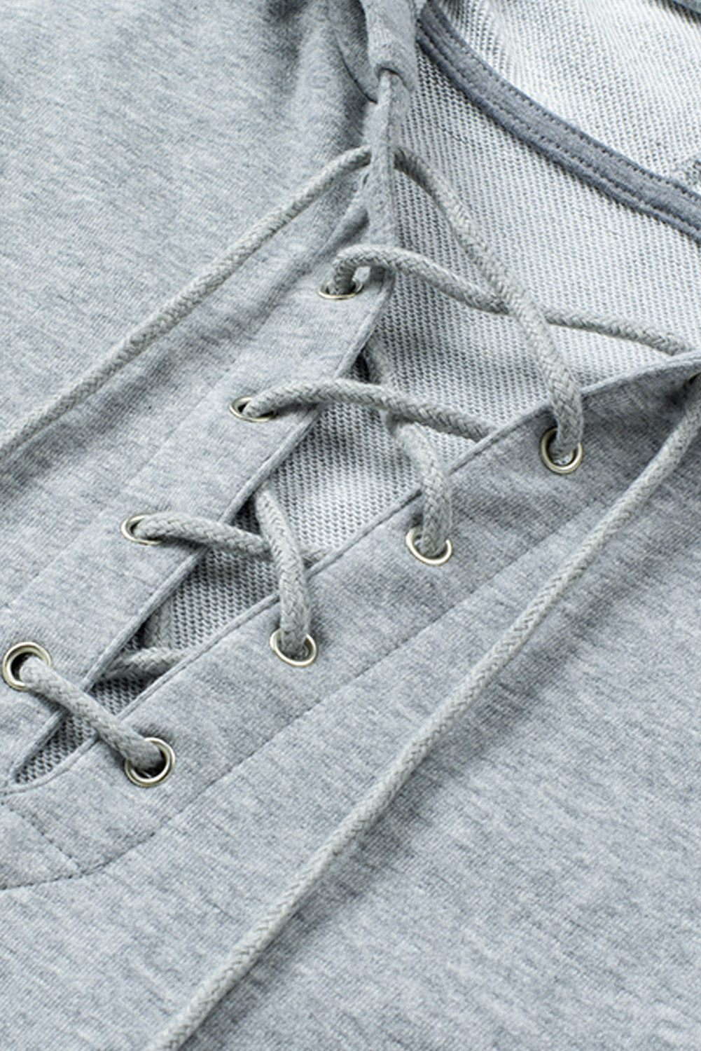 Lace up long sleeve hoodie.