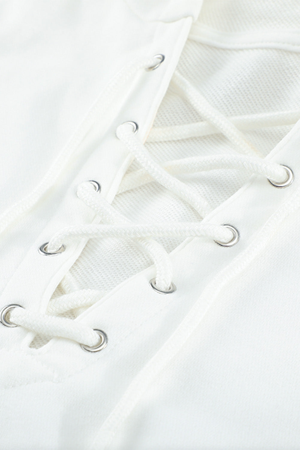 Lace up long sleeve hoodie.