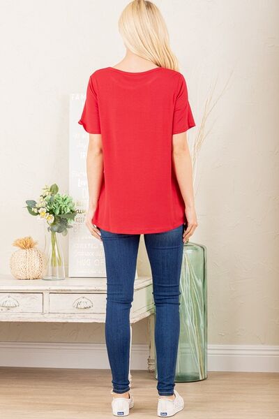 Leopard Lip Round Neck Short Sleeve T-Shirt Plus Size