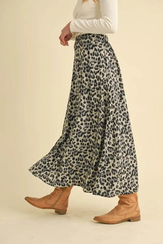 Aemi Co Leopard Midi Skirt.