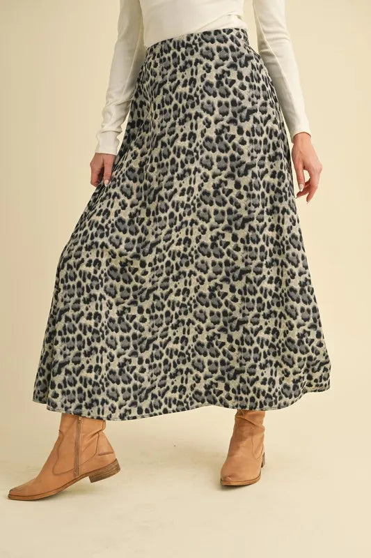 Aemi Co Leopard Midi Skirt.