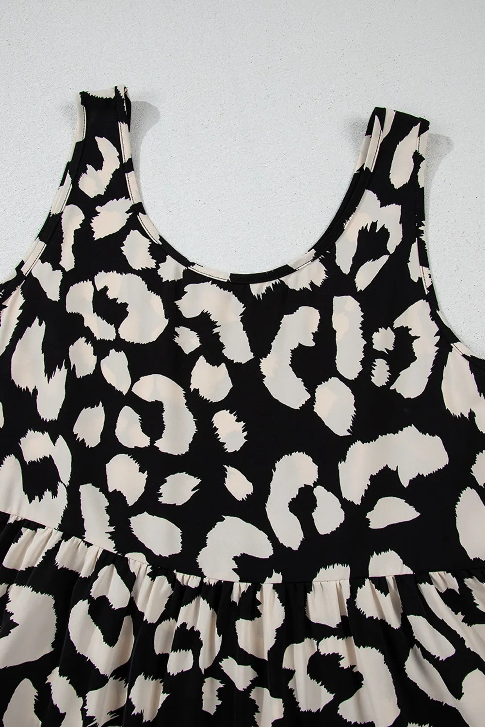 Leopard Print Sleeveless Summer Mini Dress.