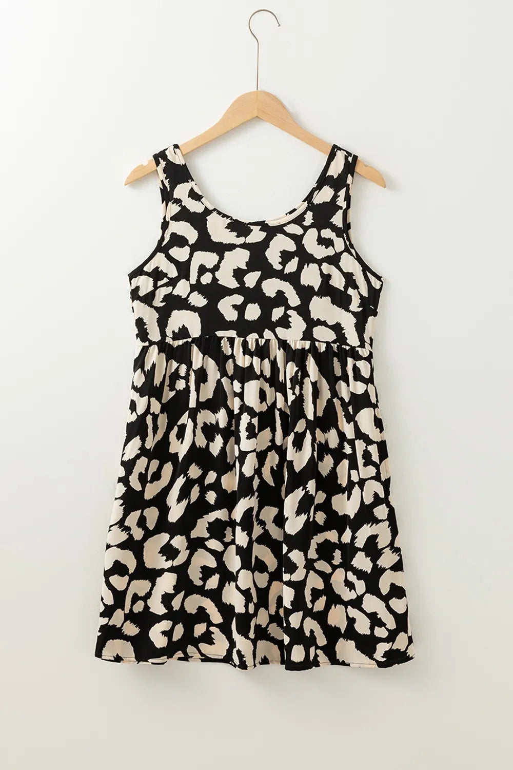 Leopard Print Sleeveless Summer Mini Dress.