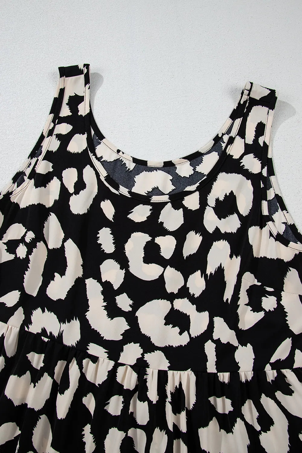 Leopard Print Sleeveless Summer Mini Dress.
