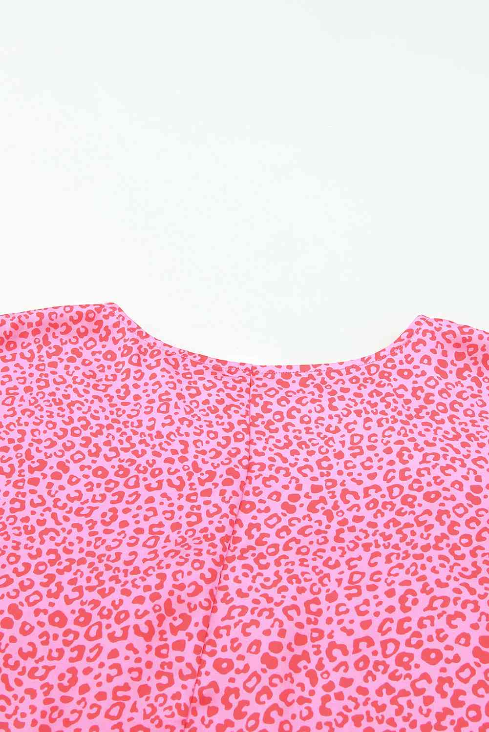 Leopard Smocked Flounce Sleeve Blouse.