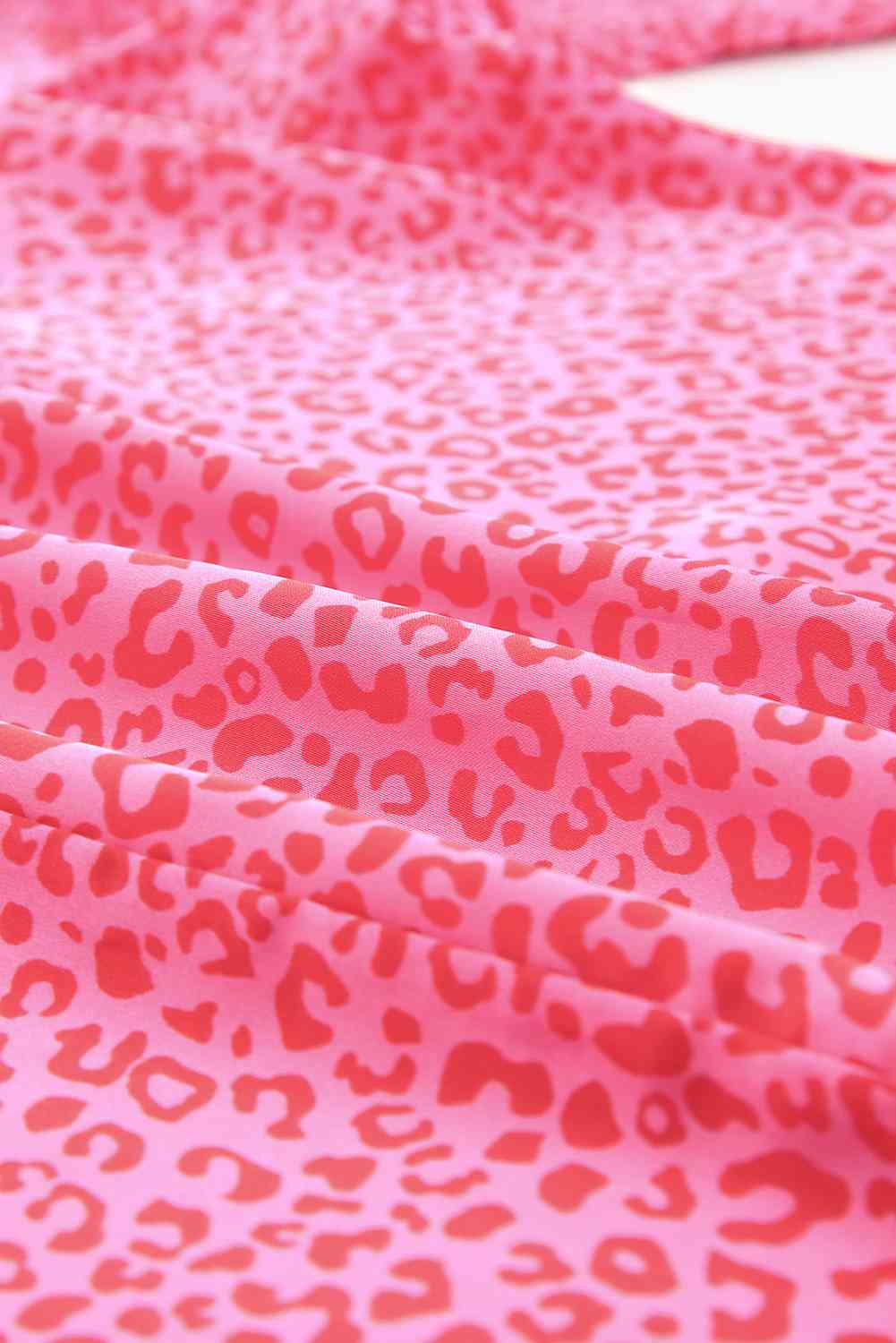 Leopard Smocked Flounce Sleeve Blouse.