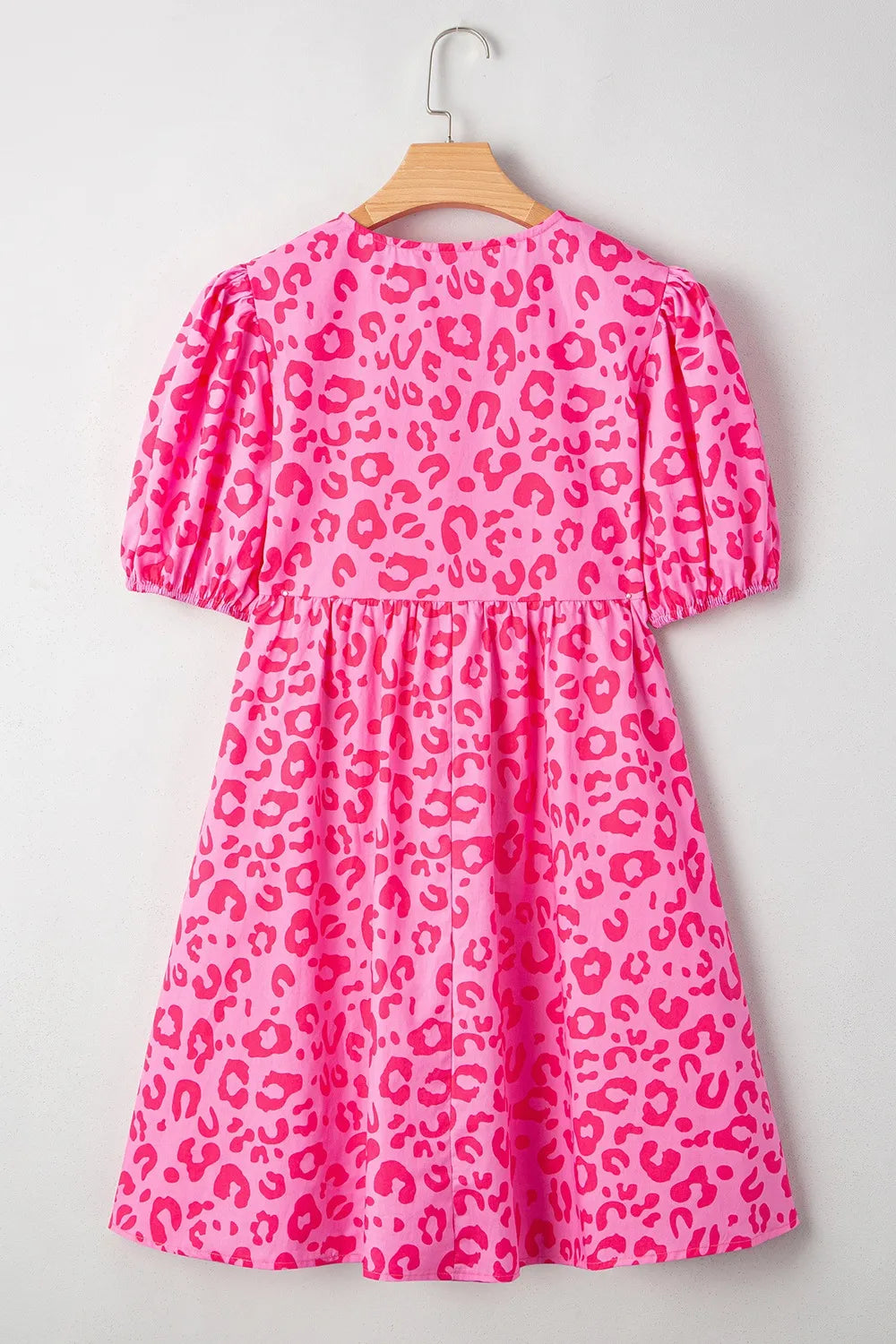Floral Print Shirred Square Neck Loose Fit Mini Dress.
